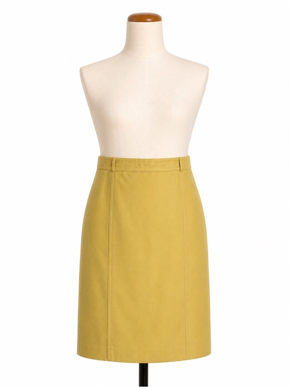 Vintage Escada Yellow 100% Wool Pencil Skirt Sz 42